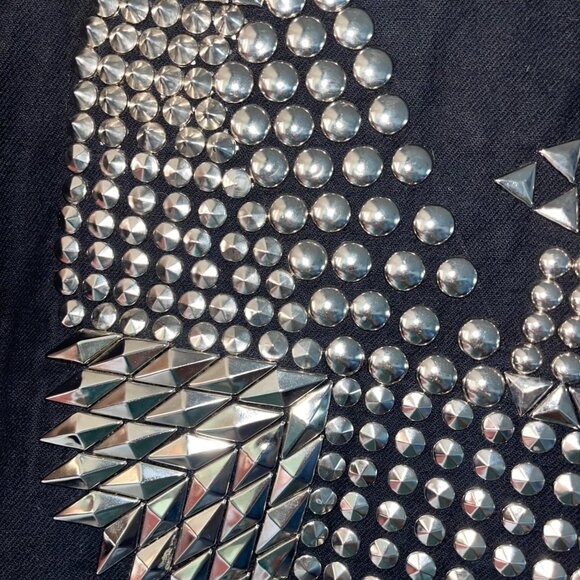 Jeff Hamilton Vintage Mens Size M Black Studded Eagle Biker Denim Jacket Rare - Picture 4 of 13